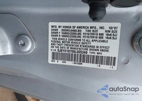 2008 Honda Element Ex z USA, uszkodzony, nr VIN 5J6YH18708L005349